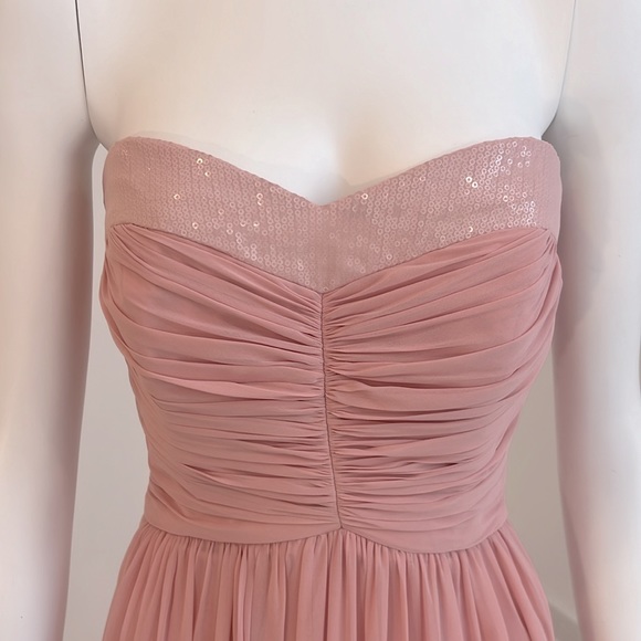 NWT SAMPLE Dessy 2904 size 10 Rose Lux Chiffon. Pristine Condition. - Picture 4 of 8